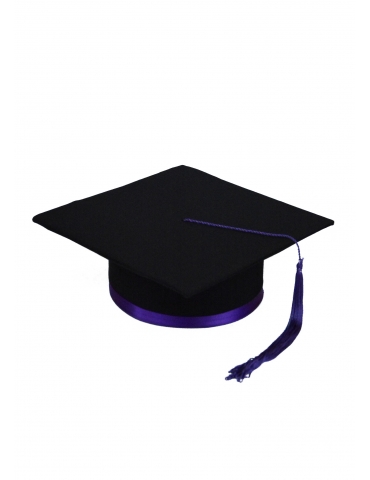 Purple black graduation cap