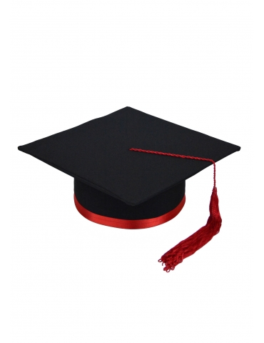 Red black graduation cap