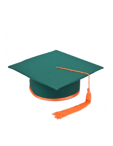 Orange green graduation cap