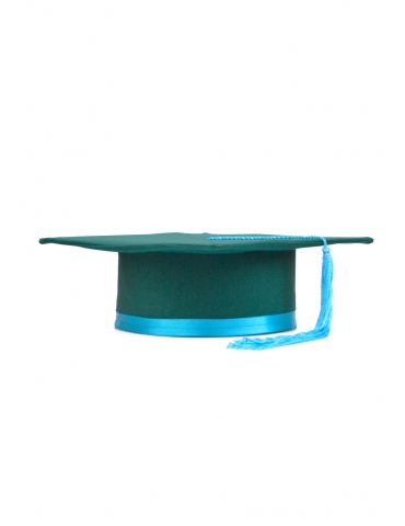 Turquoise green graduation cap